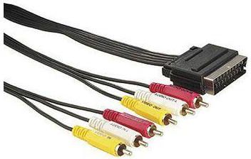 Kabel Scart - RCA (Cinch) x6 5m czarny 945584 (8590274148178) kabelis video, audio