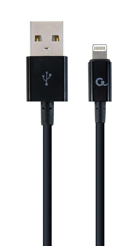 Gembird 8-pin charging and data cable, 1 m, black USB kabelis