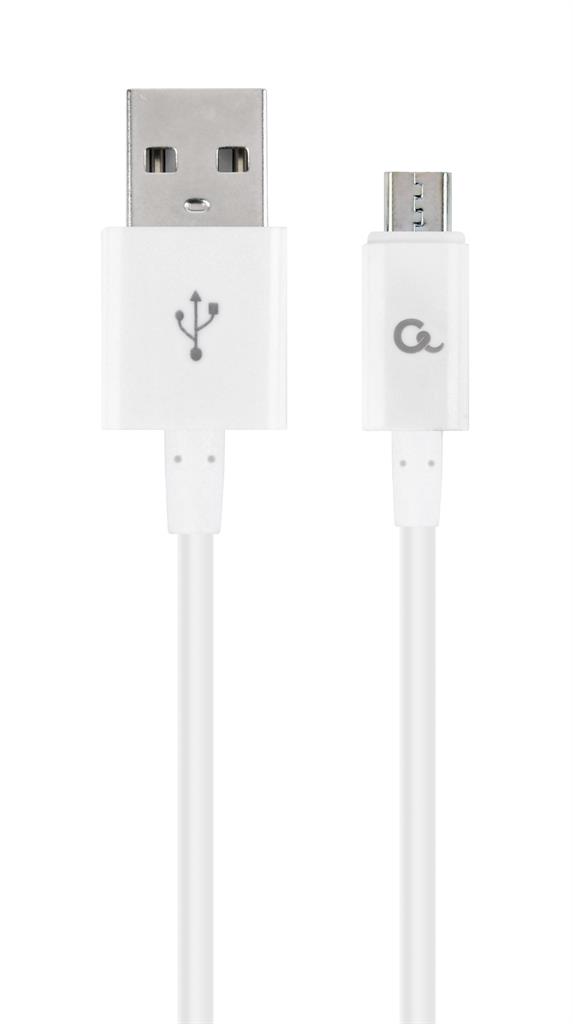 Gembird Micro-USB charging and data cable, 1m, white USB kabelis