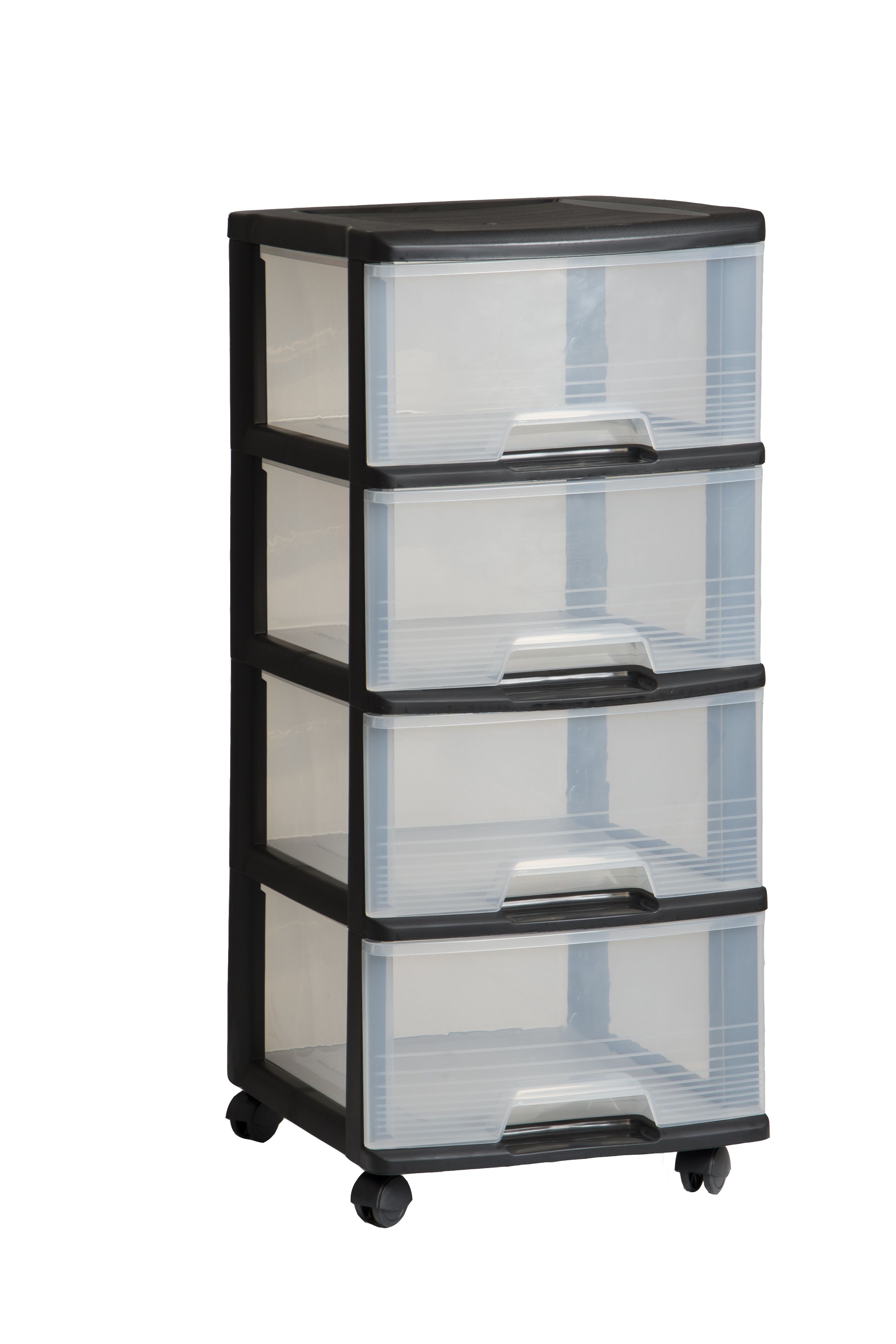 Curver Atvilkltnu sistema ar 4 atvilktnem 20L Drawer System 37x39x80,5cm melna/caurspidiga 0806771146