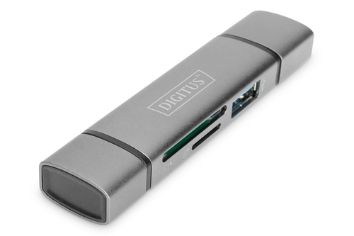 Digitus Dual Card Reader USB-C / USB 3.0, OTG, card reader karšu lasītājs