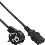 Stromkabel - CEE 7/7 (S) gewinkelt zu IEC 60320 C13 - 3 m - Schwarz (Packung ... adapteris