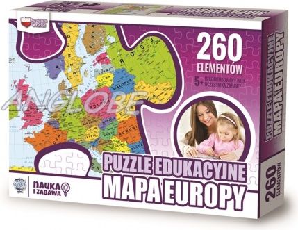 Zachem Puzzle Edukacyjne 260 elementow. Mapa Europy (ZACH0064) ZACH0064 (5906727907149) puzle, puzzle