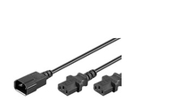 MicroConnect  Power Cord C13x2 - C14 1.8m Y Extension Cable, Black, Barošanas kabelis