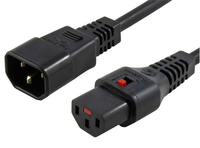 MicroConnect  IEC LOCK C13 to C14 1.00mm2, 1M, BLACK Barošanas kabelis