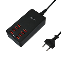 LogiLink USB Charger 8 Port, 44W, black Barošanas bloks, PSU