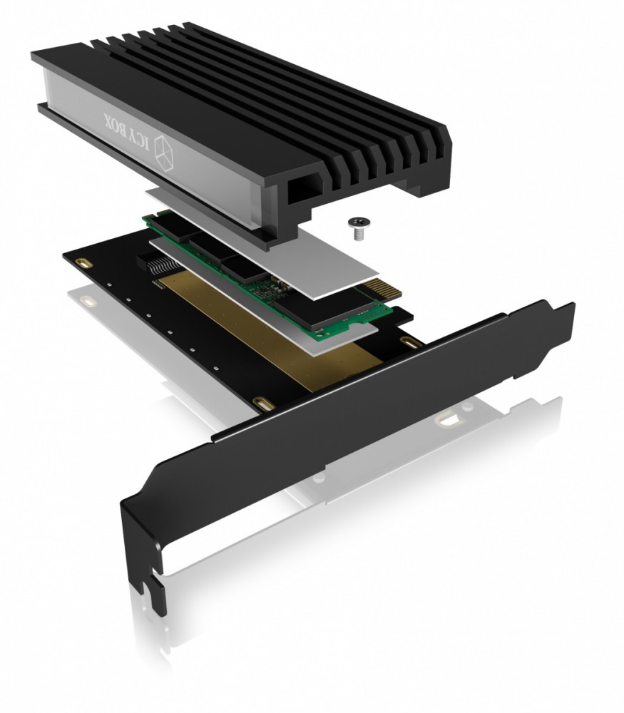 IcyBox PCIe extension card with M.2 M-Key socket for one M.2 NVMe SSD piederumi cietajiem diskiem HDD