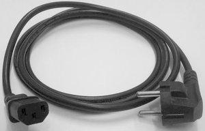 Bachmann IEC cable - black - 3 meters - plug angled kabelis, vads