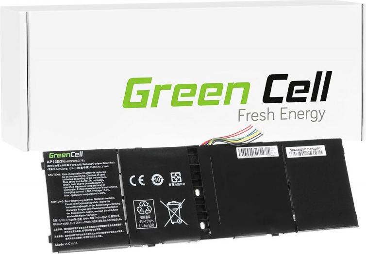 Green Cell AP13B3K for Acer Aspire ES1-511 V5-552 V5-552P 15v 3400mAh akumulators, baterija portatīvajiem datoriem