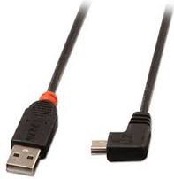 USB 2.0 Typ A/Mini-B 90o 0,5m  Mini-B Stecker rechts USB kabelis