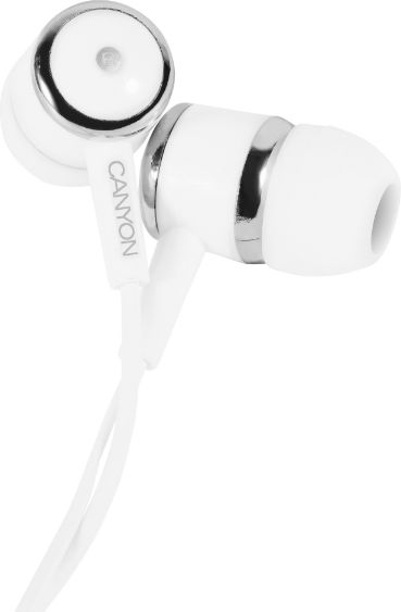 Stereo earphones with microphone, White austiņas