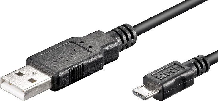 Kabel USB Goobay USB A -> Micro USB (M/M) Melns 5m (93921) USB kabelis