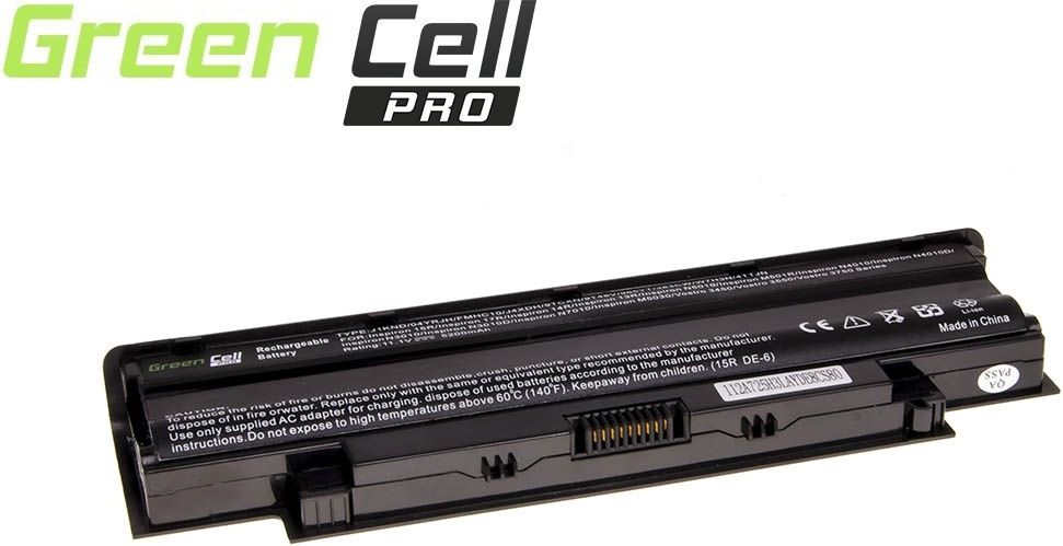Green Cell PRO Battery for Dell Inspiron N3010 N4010 N5010 13R 14R 15R J1 / 11,1V 5200mAh akumulators, baterija portatīvajiem datoriem