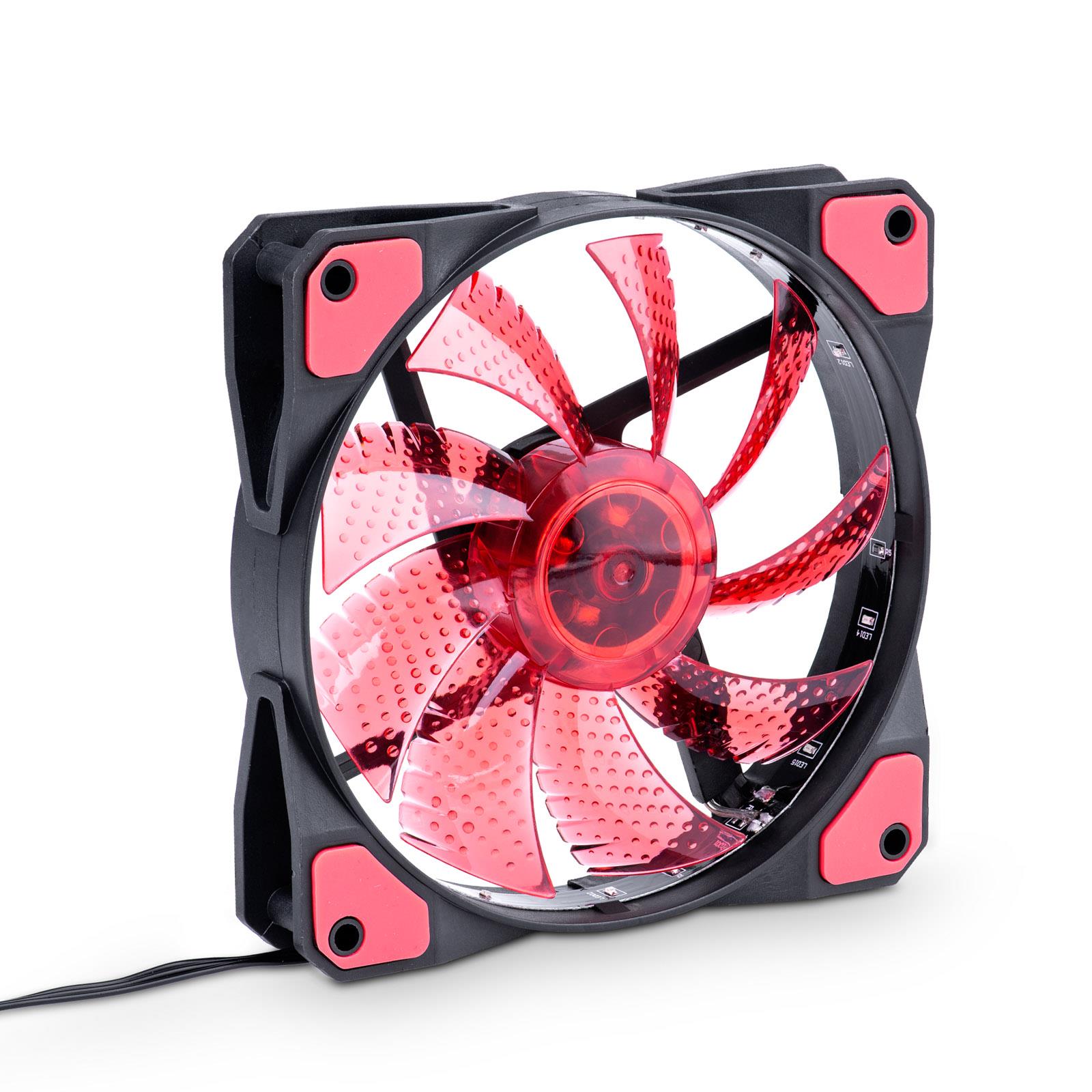 Akyga System fan 15 LED red AW-12C-BR Molex / 3-pin 120x120 mm ventilators