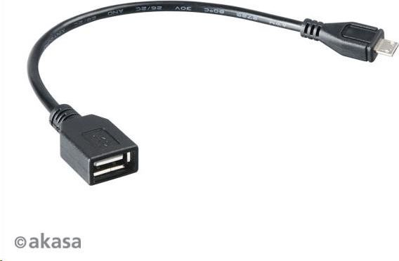 Akasa microUSB - USB-A (M / F) 15cm Black (AK-CBUB25-15BK)