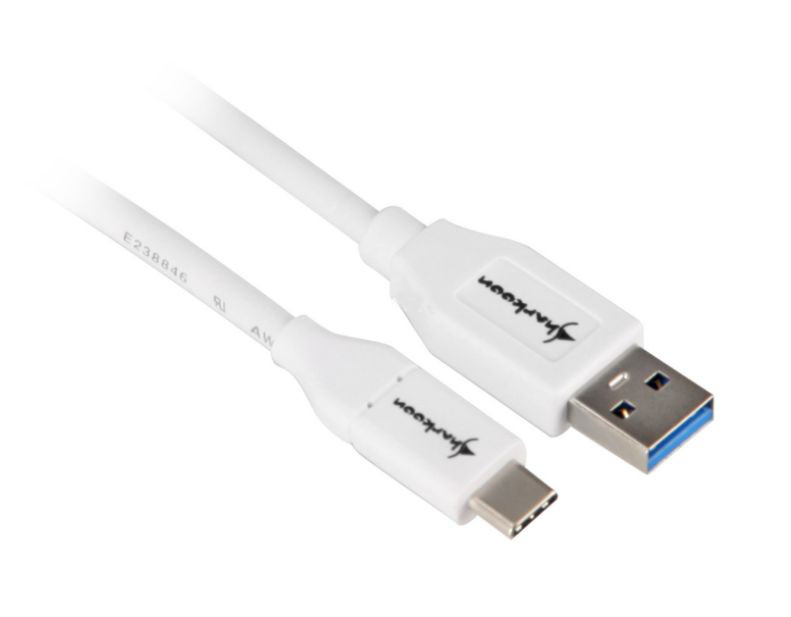 Sharkoon USB 3.1 Cable A-C - white - 0.5m USB kabelis