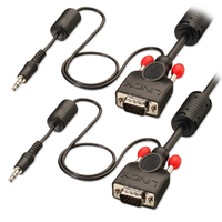 VGA & Audio Kabel M/M, black 7m  HD15 M/M  3.5mm Stereo