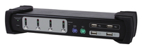 Equip KVM Switch 4x USB/PS2 Dual Monitor schwarz mit A KVM komutators