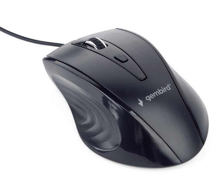 Gembird optical mouse MUS-4B-02, 1200 DPI, USB, Black, 1.35m cable length Datora pele