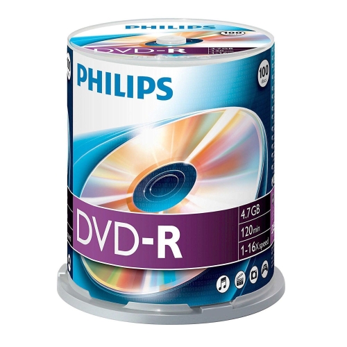 PHILIPS DVD-R 4.7GB CAKE BOX 100 matricas
