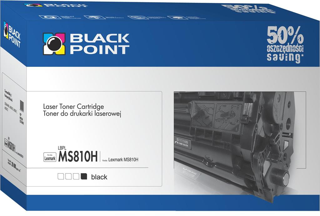 Toner Black Point LBPLMS810H | Black | 25000 pp | Lexmark 52D2H00