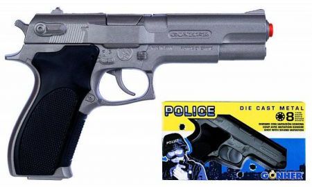 Gonher Metal police pistol 8 round Rotaļu ieroči
