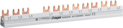 Hager Szyna laczeniowa 3P 63A 10mm2 widelkowa (KDN363F) tīkla iekārta