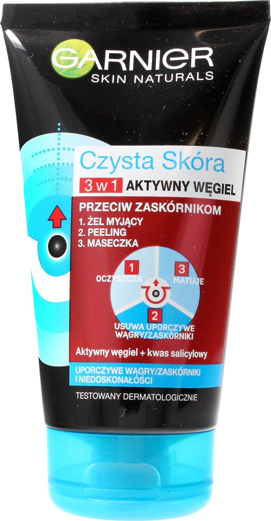 Garnier Zel do mycia twarzy Czysta Skora Aktywny Wegiel 3w1 150ml 3600542084413 (3600542084413) kosmētikas noņēmējs