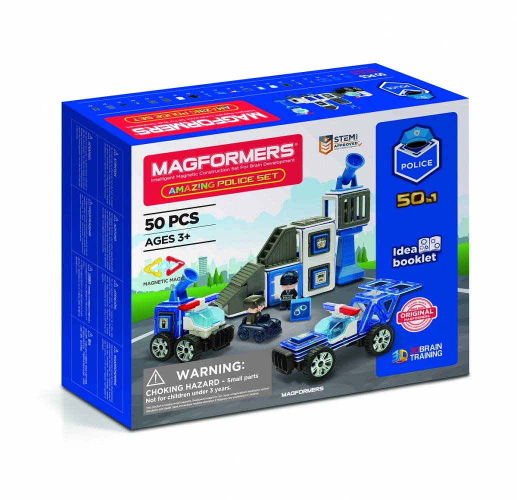 MAGFORMERS Construction blocks Magformers Police set konstruktors