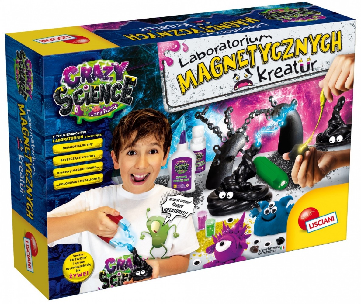 Lisciani Crazy Science Laboratory of Magnetic Creatures 73061 (poļu valodā) konstruktors