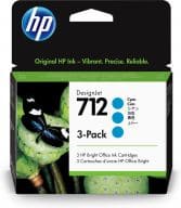 HP 712 3-Pack 29-ml Cyan DesignJet Ink kārtridžs