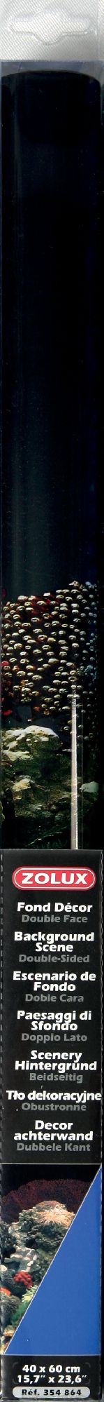 Zolux Tlo akwariowe dwustronne 40 x 60 cm - koralowiec/niebieskie 1107336 (3336023548647)