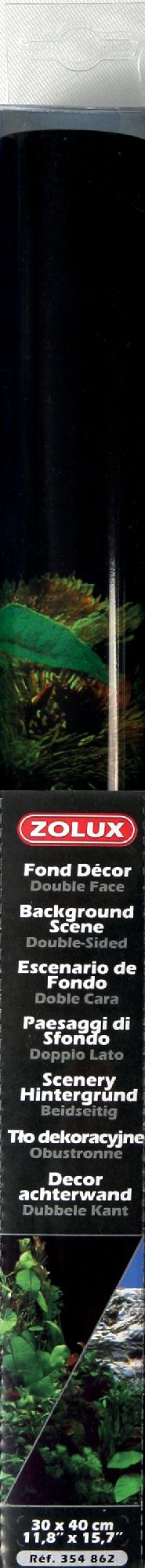 Zolux Tlo akwariowe dwustronne 30 x 40 cm - rosliny czarne/rosliny niebieskie 1120481 (3336023548623)