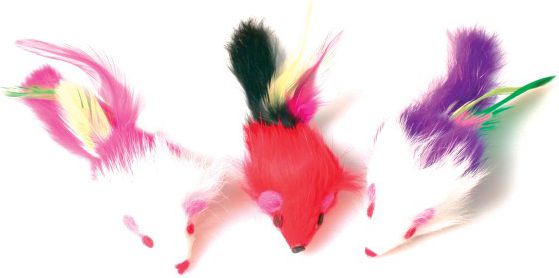 Zolux 3 mice with feathers piederumi kaķiem