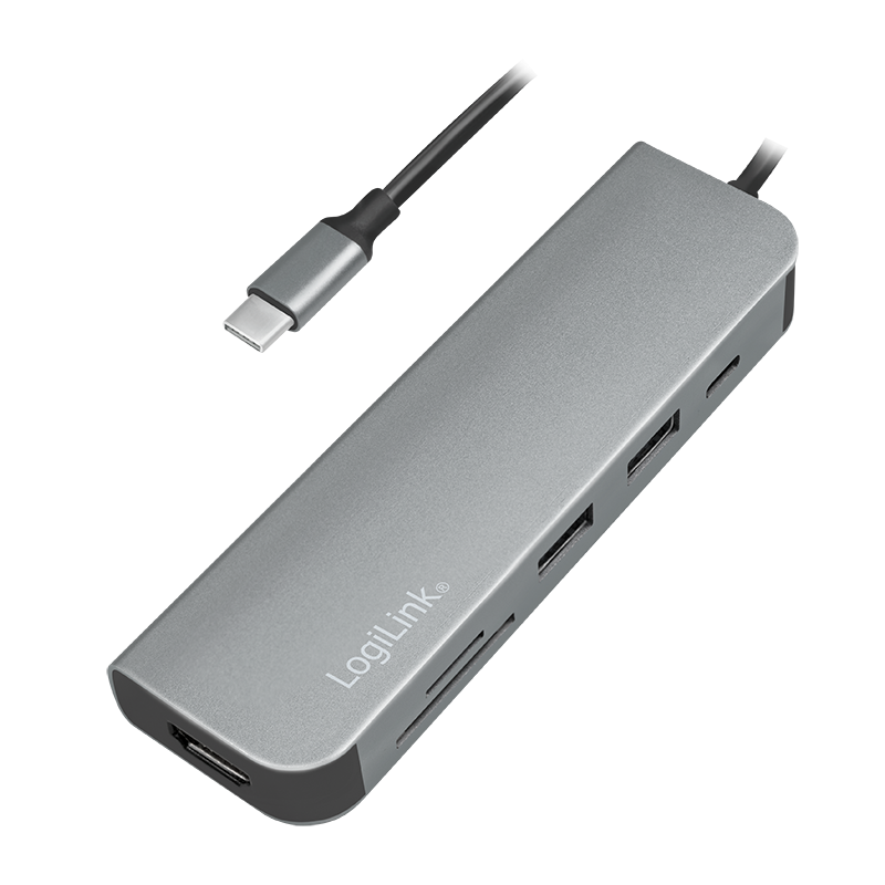 LogiLink USB-C HUB, HDMI, PD, Kartenleser, USB 3.2 GEN 1x1 USB centrmezgli
