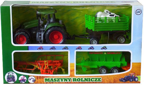 Dromader Traktor + 3 maszyny rolnicze - (486474) Rotaļu auto un modeļi