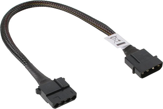 Akasa Przedluzacz Molex 30cm - oplywowy Melns AK-CBPW02-30 kabelis datoram