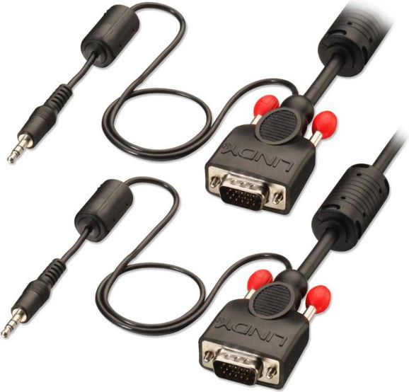 VGA & Audio Kabel M/M, black 2m  HD15 M/M+ 3.5mm Stereo