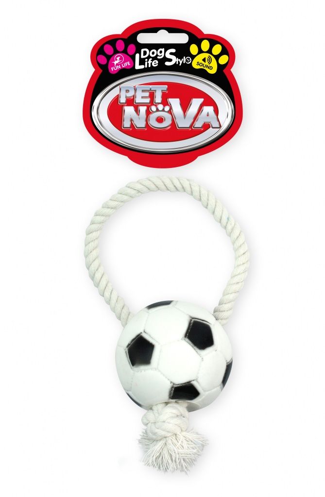 Pet Nova VIN Rope-Soccer Ball 28cm VAT010000 (5904378731632) aksesuārs suņiem