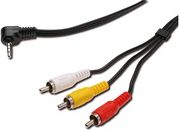 PremiumCord Jack 3.5mm cable - RCA (Cinch) x3 1.5m black (kjack4cin) kabelis video, audio