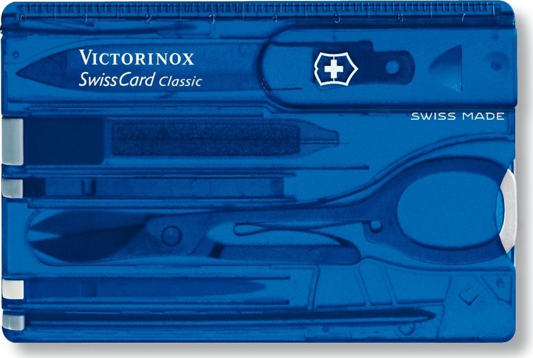 Victorinox SWISSCARD blue transparent nazis
