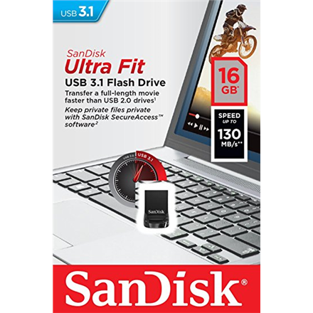 SanDisk Cruzer Ultra Fit 16GB USB 3.1 SDCZ430-016G-G46 USB Flash atmiņa