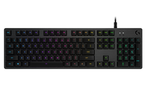 LOGITECH G512 CARBON LIGHTSYNC RGB Mechanical Gaming Keyboard with GX Red switches-CARBON-US INT'L-USB-IN klaviatūra