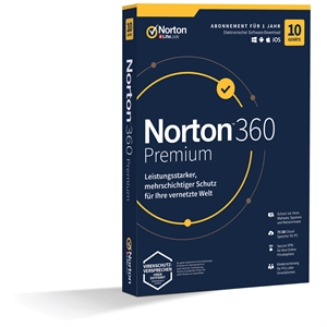 Symantec Norton 360 Premium 75GB 1 User, 10 Devices 1 Year