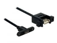 USB Kabel Delock A -> Micro-B Bu/Bu 0.25m Einbau USB kabelis