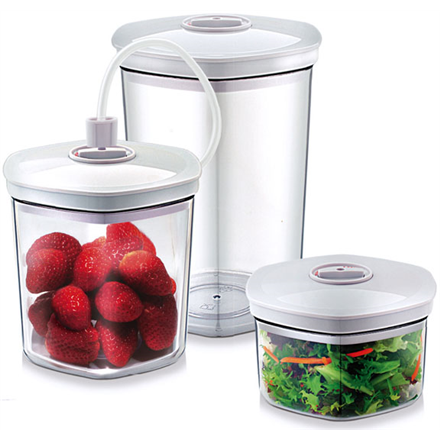 Caso Vacuum Canister Set 01260 3 canisters, White Virtuves piederumi