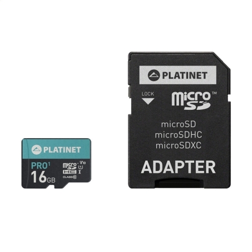 Platinet PRO+ 16GB MicroSDHC Atmiņas Karte Class 10 + SD Adapteris atmiņas karte