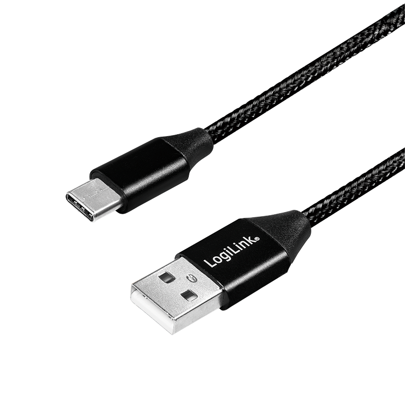 LOGILINK - USB 2.0 Cable USB-A male to USB-C male, 0.3m USB kabelis