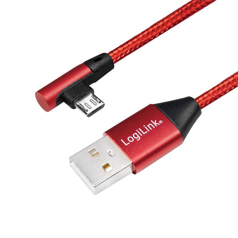 LOGILINK - USB 2.0 to micro-USB (90° angled) male, 0.3m USB kabelis