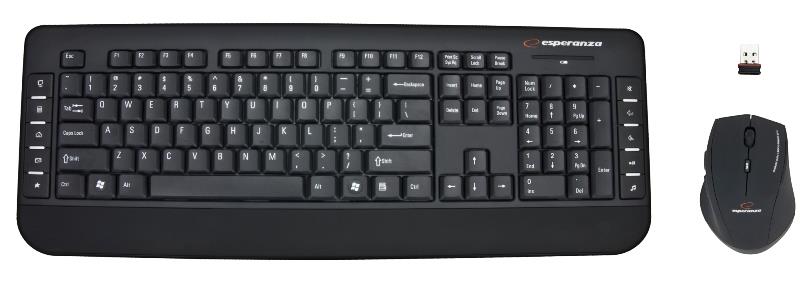 ESPERANZA EK120 ASPEN - Wireless Keyboard + Wireless Mouse USB | 2.4 GHz klaviatūra